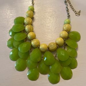 Yellow and lime green bib necklace